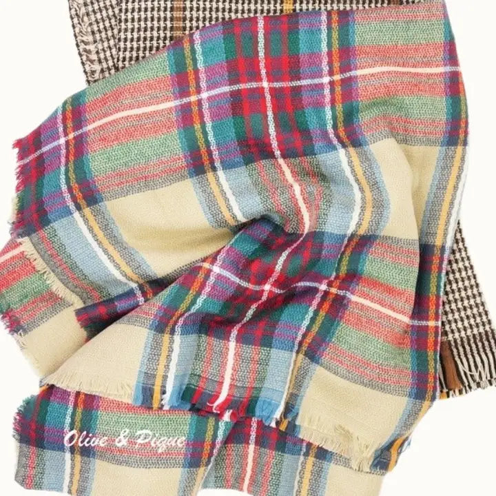 Red Plaid Blanket Scarf